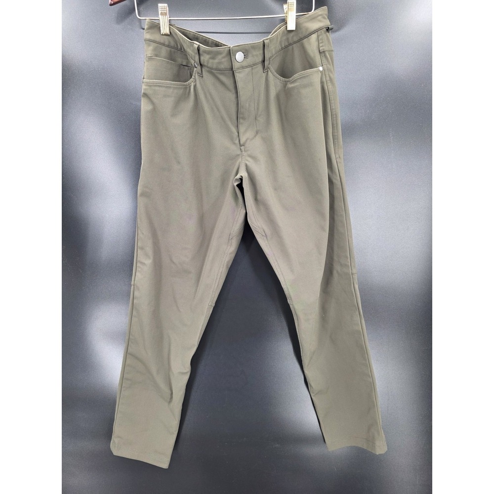 X2 Lululemon ABC Slim & Commission Classic Pants Men's Sz 32 Olive Green/ Khaki - Picture 2 of 16